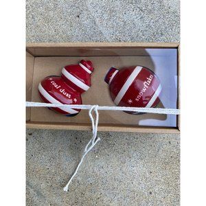 Snowflakes & Coal Dust Christmas Ornament Salt & Pepper Shaker Set of 2
